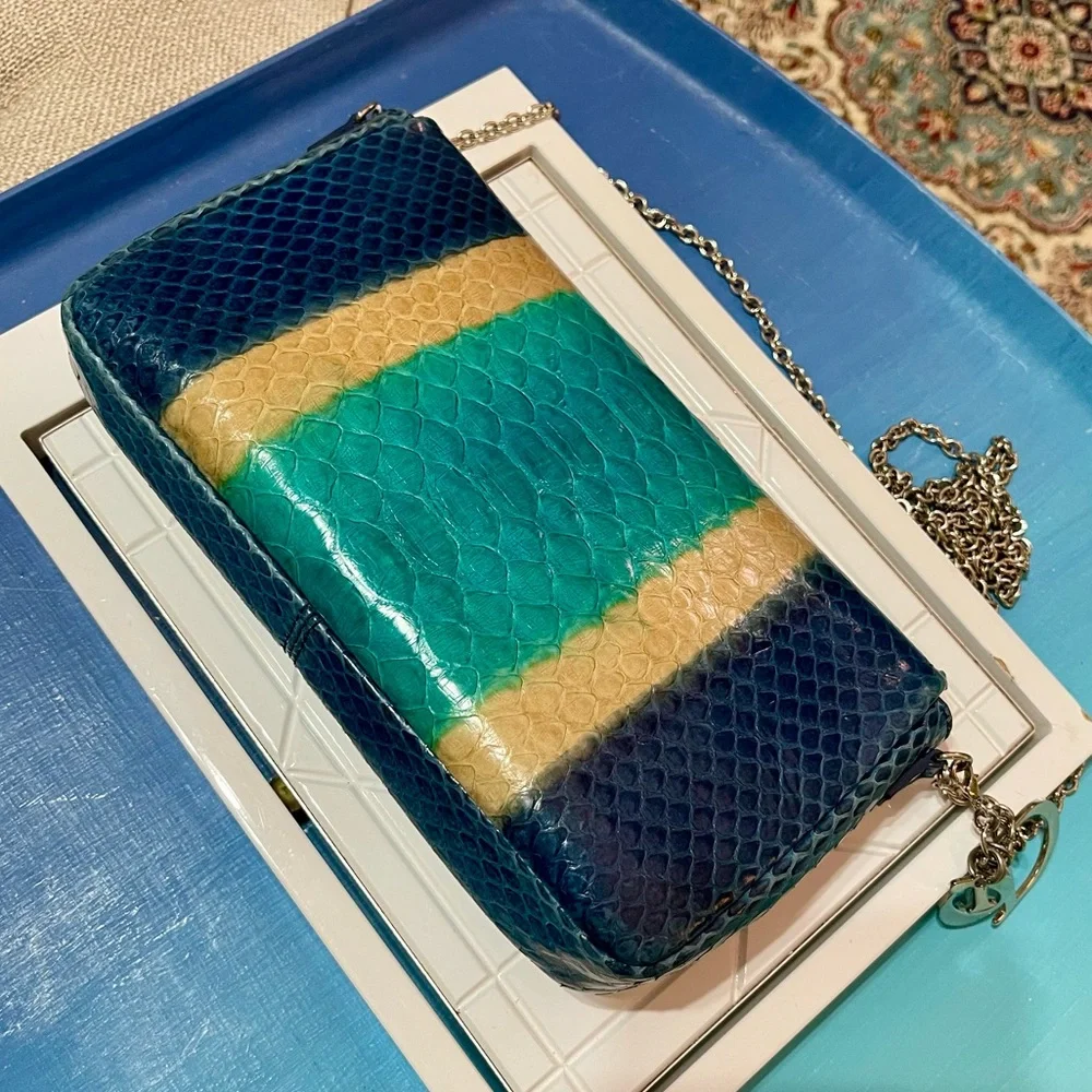Dior Blue Python & Leather WOC Bag - Picture 10 of 16